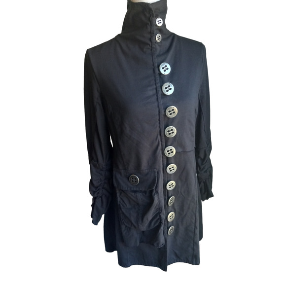 Neon Buddha Black Tunic with Button Detail - Picture 1 of 12